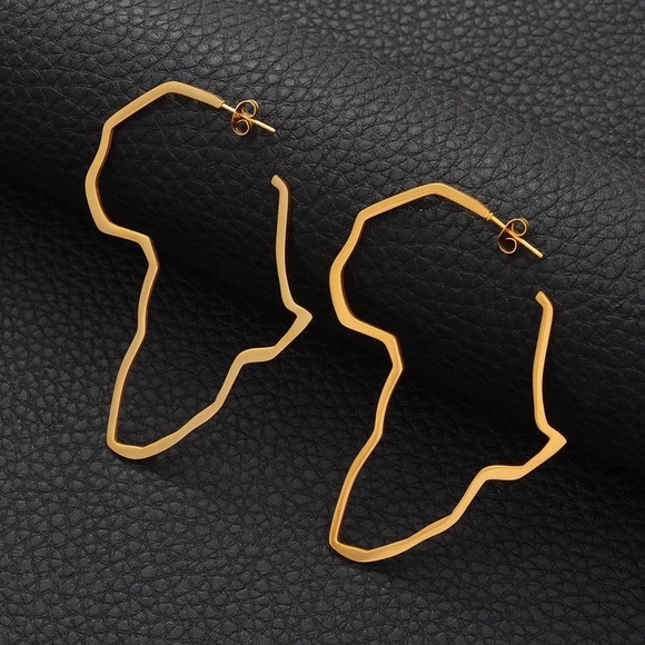 11cm Africa Shaped hoop earrings - Picture 4 of 8